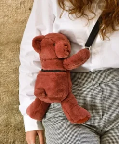 Doudou et Compagnie Sac bandouliere - Ours en peluche terracotta - 30 cm><noscript><img width=