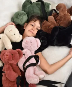 Doudou et Compagnie Sac bandouliere - Ours en peluche terracotta - 30 cm><noscript><img width=