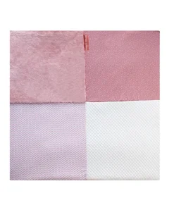 Doudou et Compagnie Tapis d'éveil Bébé - Vieux rosel / Blanc - 100 X 100 cm> Les Tapis