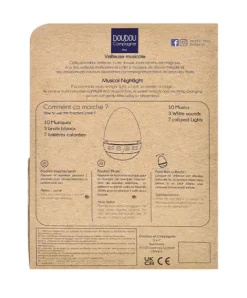 Doudou et Compagnie Veilleuse bebe musicale Culbuto marron - 16 cm><noscript><img width=