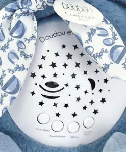 Doudou et Compagnie Veilleuse Lapin Musicale Projection mur avec chansons Douces - Bleu> Veilleuses