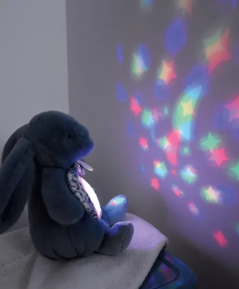 Doudou et Compagnie Veilleuse Lapin Musicale Projection mur avec chansons Douces - Jaune moutarde> Veilleuses